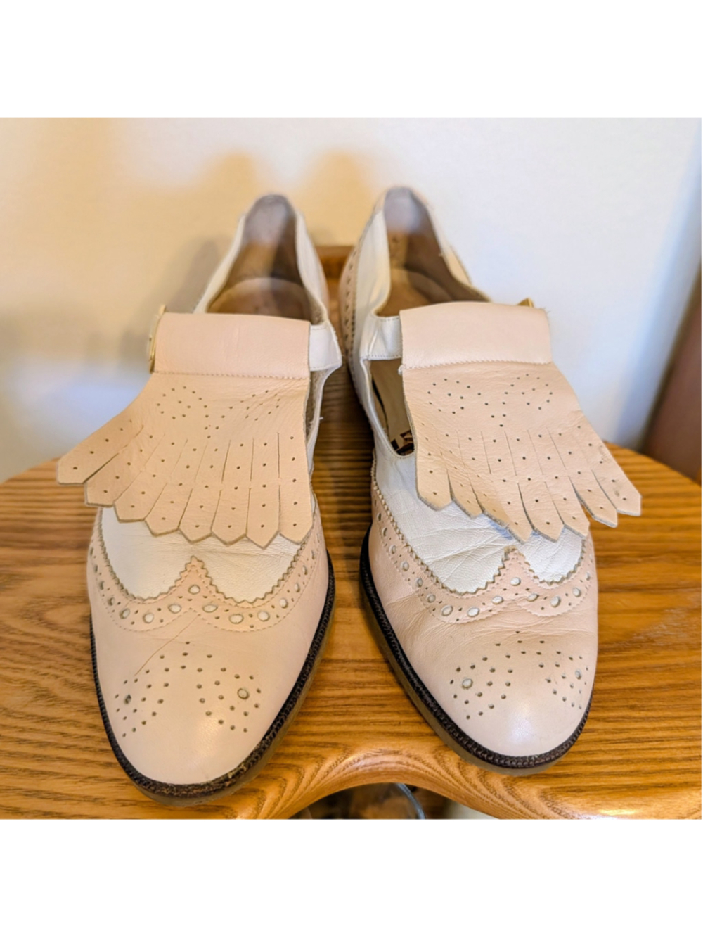 Vintage Amalfi Rangoni Pink Leather Kiltie Loafers Mary Jane Oxford 8.5 Italy - Picture 2 of 12